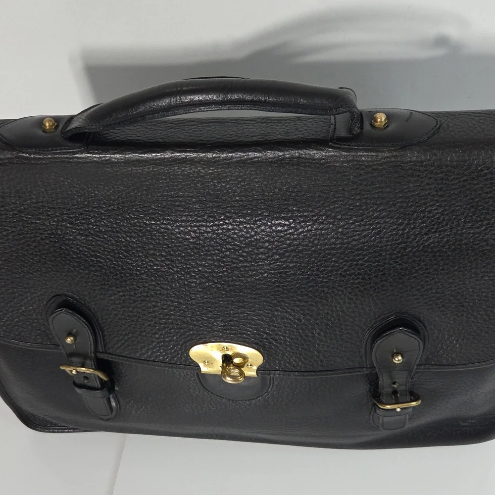 Vintage Chesneau Black Top Grain Leather Men's Briefcase
